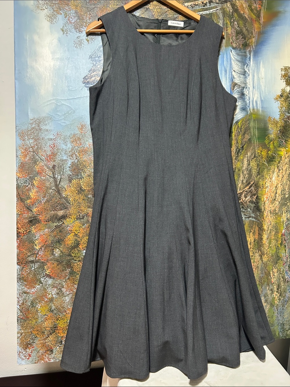 Calvin Klein Sleeveless Midi Fit-and-Flare Dress .